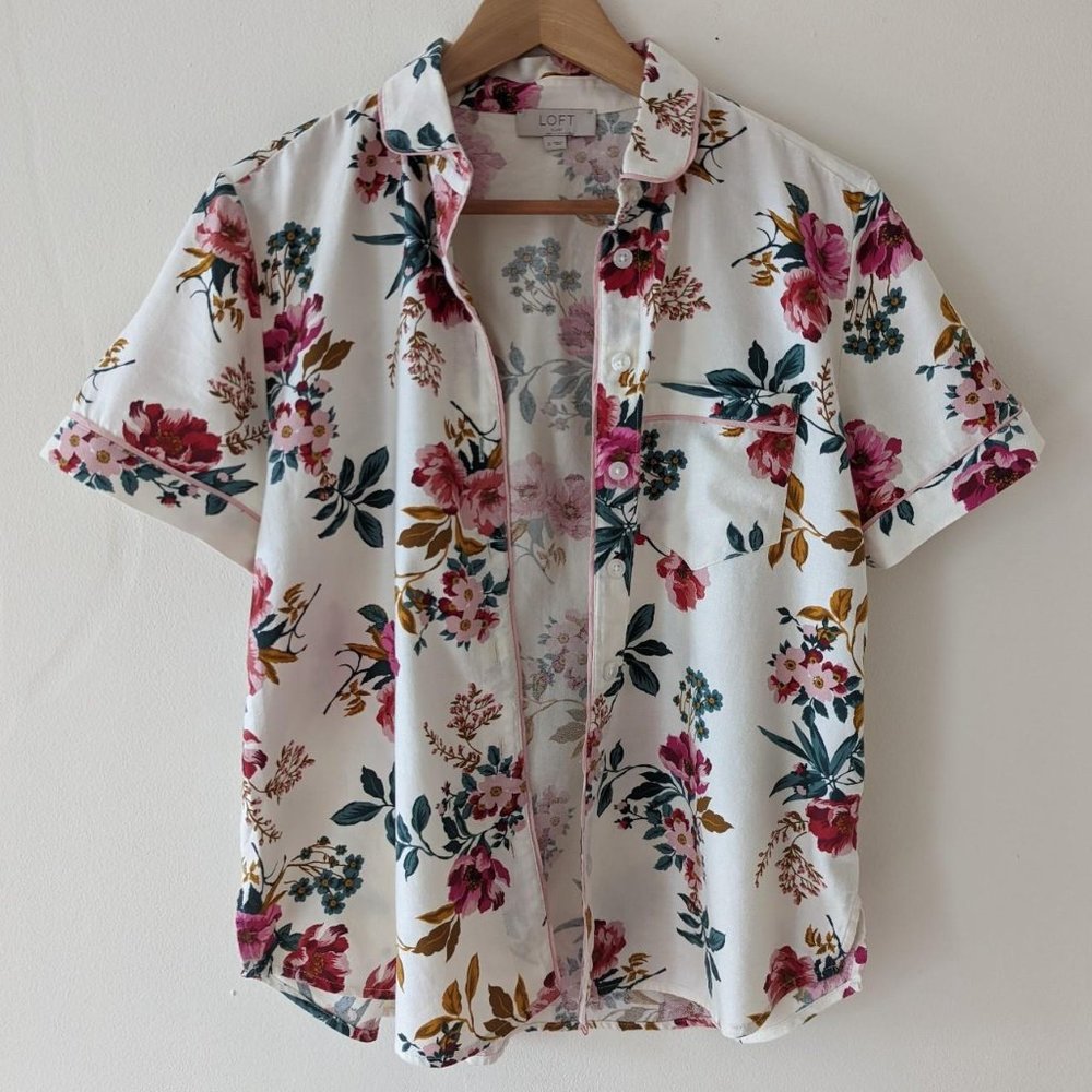 NWOT Loft floral print pajama shirt